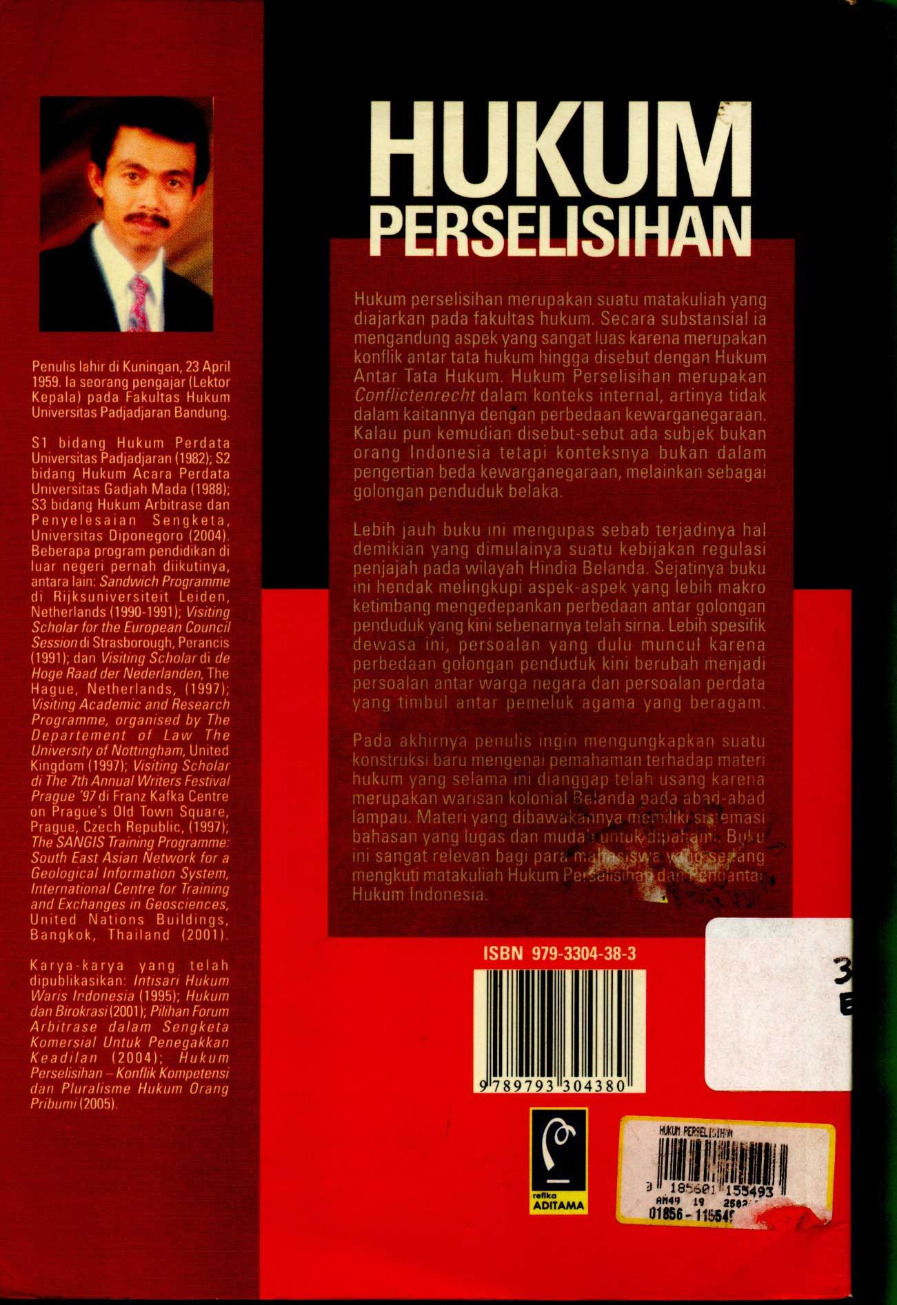 Hukum perselisihan konflik kompetensi dan Pluralisme Hukum Orang Pribumi