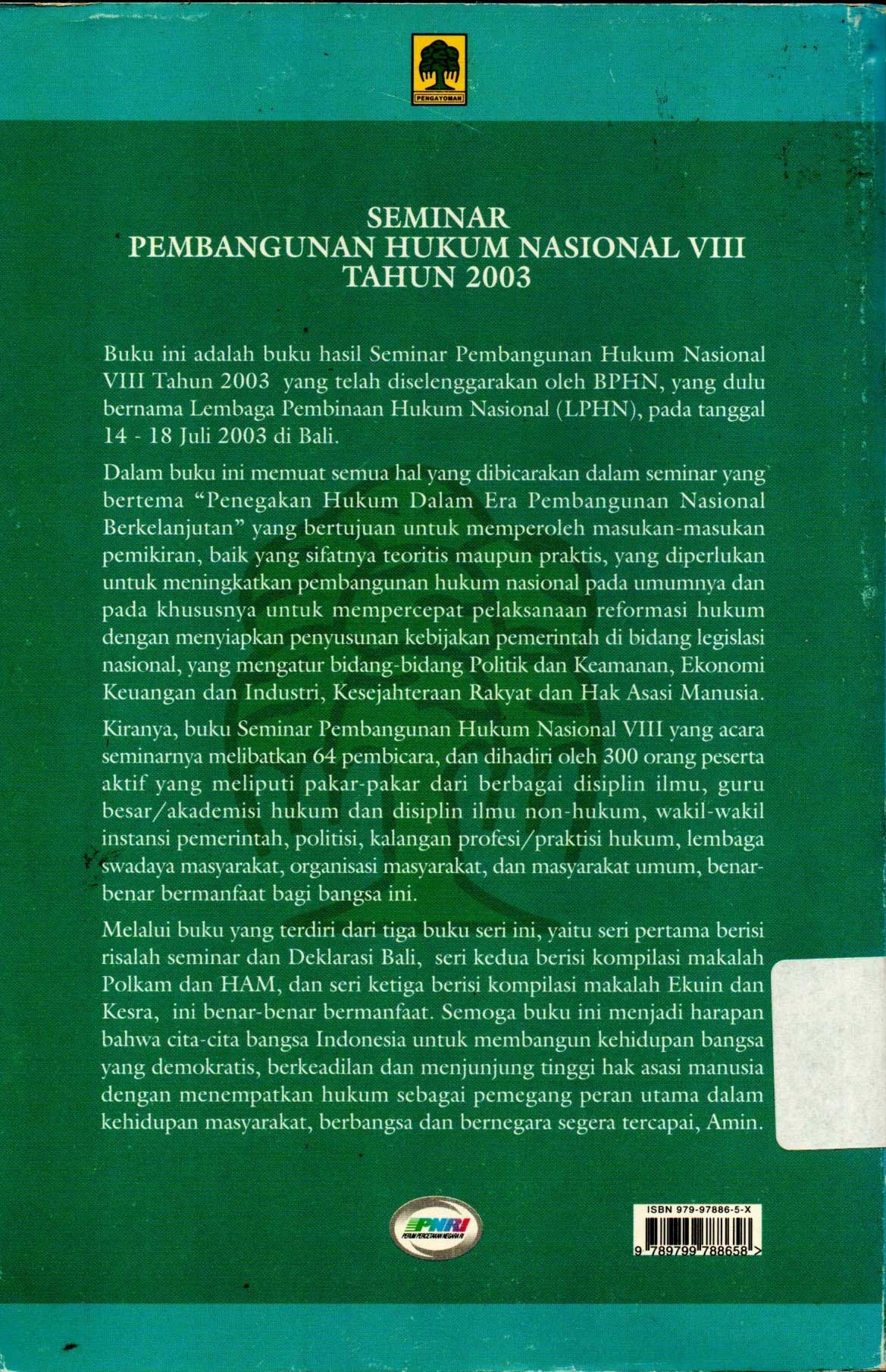 Seminar Pembangunan Hukum Nasional VIII